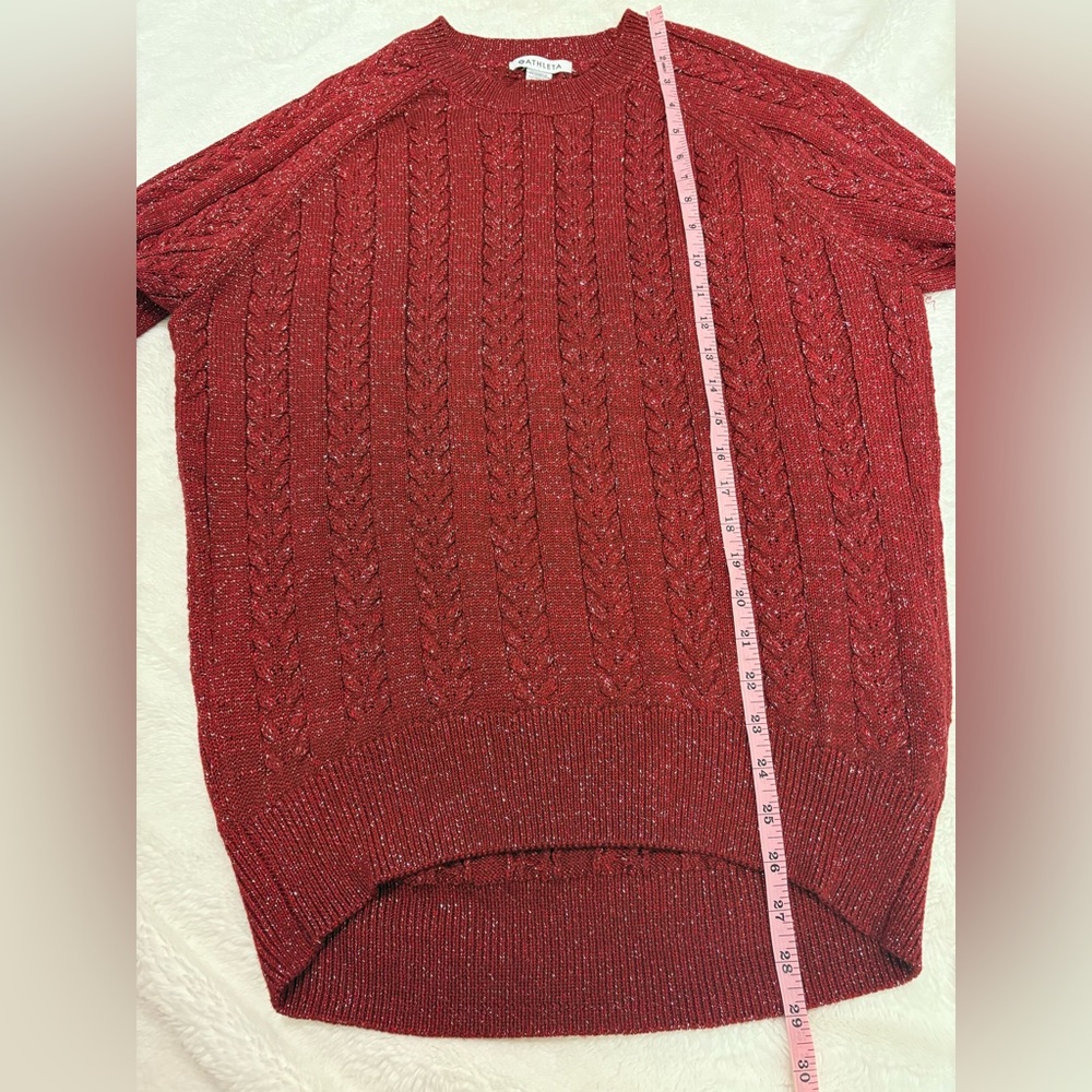 Athleta Crossroads Crew Sweater Red Metallic Size S - Picture 7 of 9